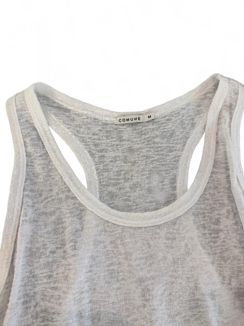 COMUNE White Racerback Tank Top - Picture 5 of 7